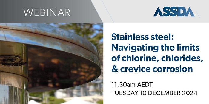 WEBINAR | Stainless steel under pressure: Navigating the limits of chlorine, chlorides, and crevice corrosion logo